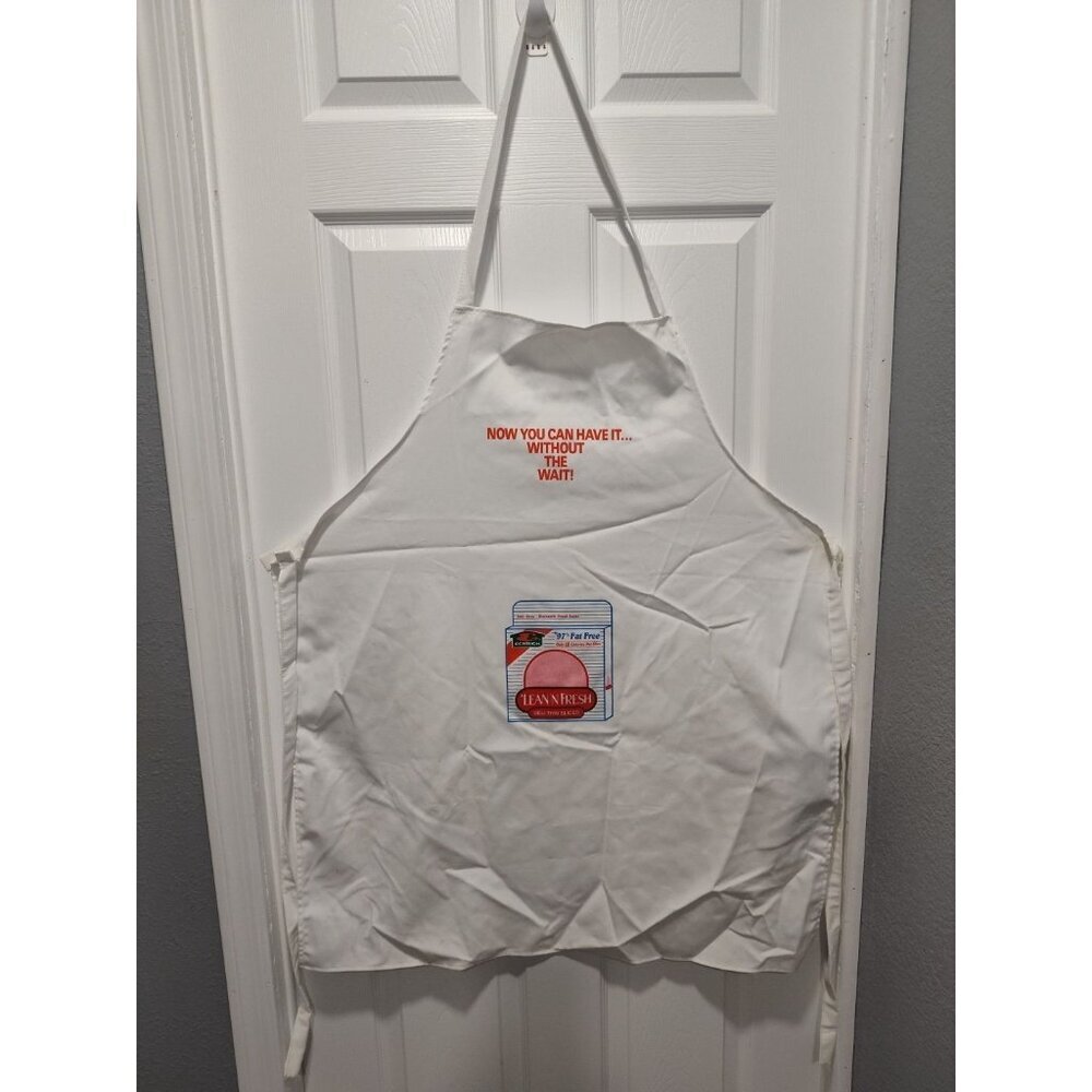 Vintage LEAN‎ N FRESH Deli Thin Sliced White Kitchen/Grilling Apron